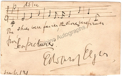 Elgar, Edward - Autograph Music Quote Signed