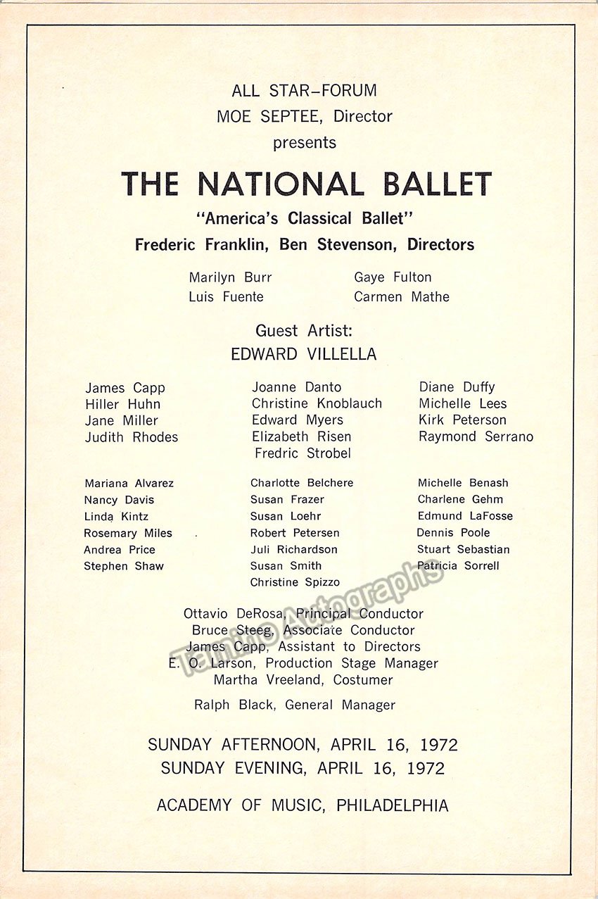 Villella, Edward - Signed Program - Tamino