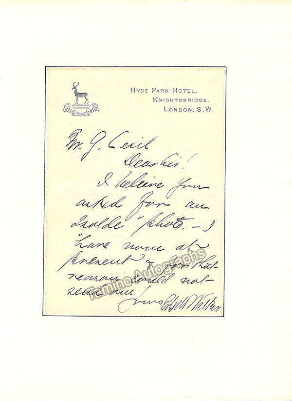 Edyth Walker Walker, Edyth - Autograph Note Signed