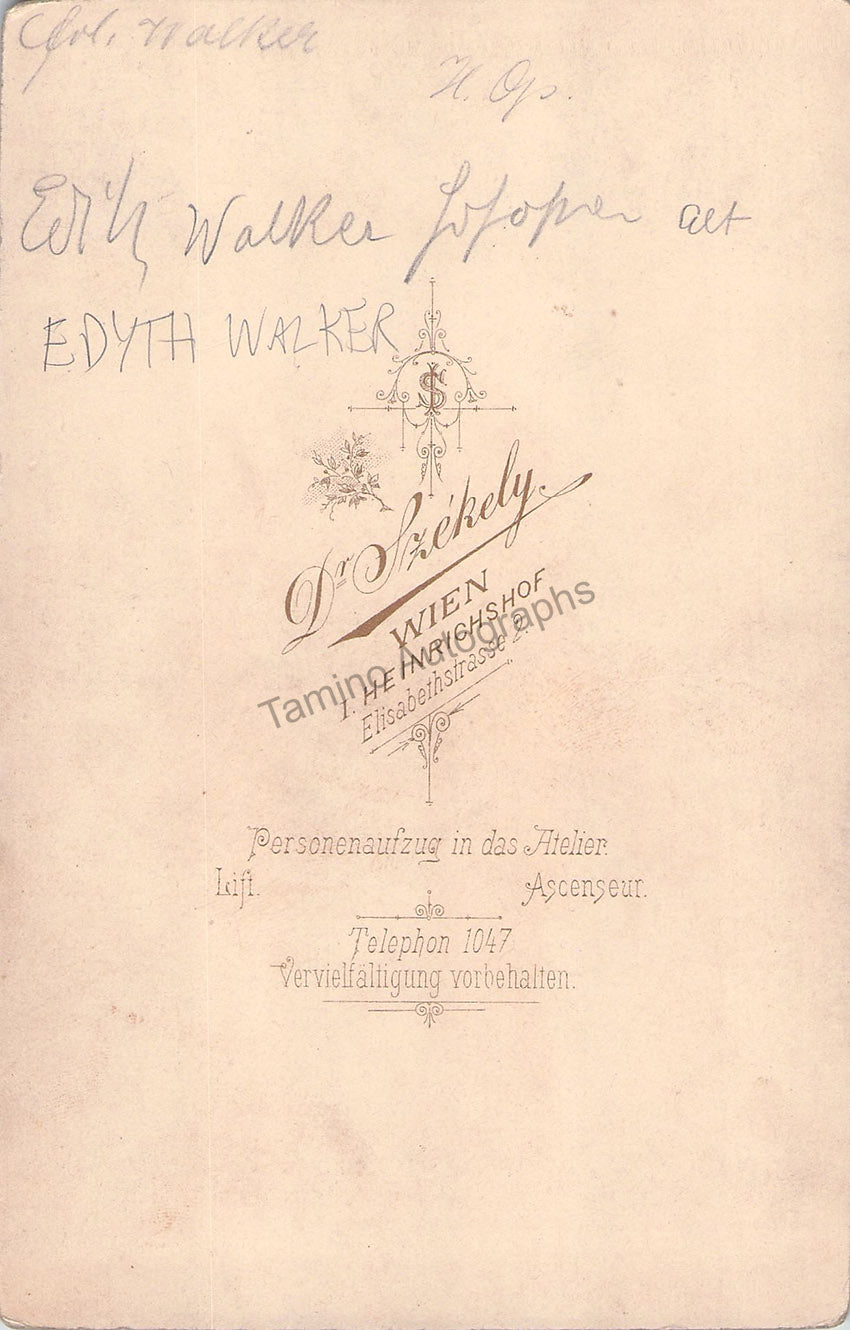 Edyth Walker Walker, Edyth - Vintage Cabinet Photograph – Tamino