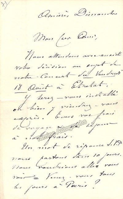 Masson, Elisa - Autograph Letter Signed