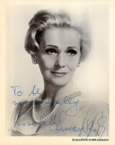 SCHWARZKOPF, Elisabeth (Various Autographs)