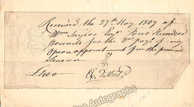Vestris, Elisabeth - Autograph Note Signed 1809