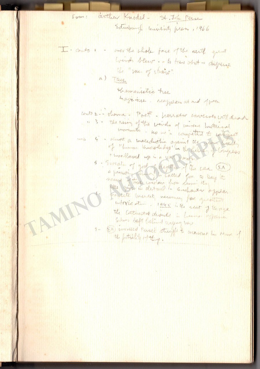 Carter, Elliott - Book with his Autograph Notes for Concerto for Orchestra World Premiere