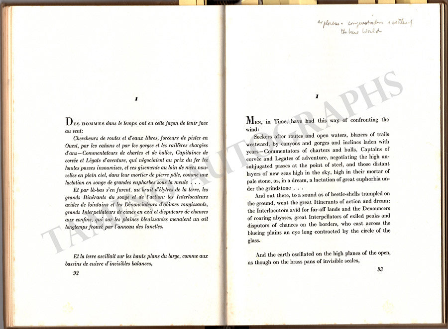 Carter, Elliott - Book with his Autograph Notes for Concerto for Orchestra World Premiere