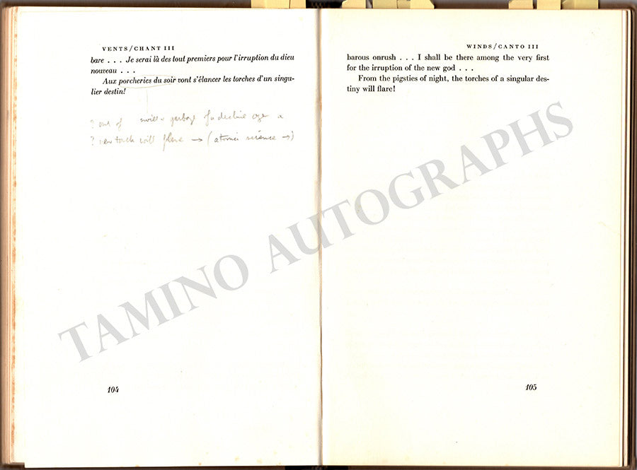 Carter, Elliott - Book with his Autograph Notes for Concerto for Orchestra World Premiere