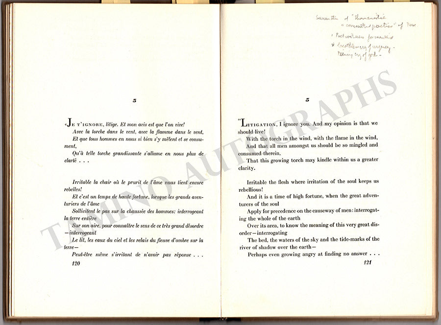 Carter, Elliott - Book with his Autograph Notes for Concerto for Orchestra World Premiere