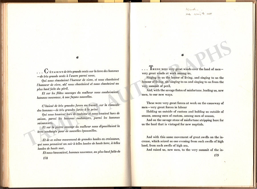 Carter, Elliott - Book with his Autograph Notes for Concerto for Orchestra World Premiere