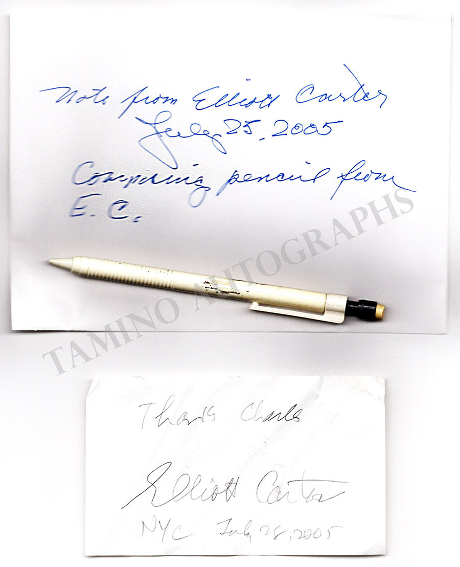 Carter, Elliott - Book with his Autograph Notes for Concerto for Orchestra World Premiere