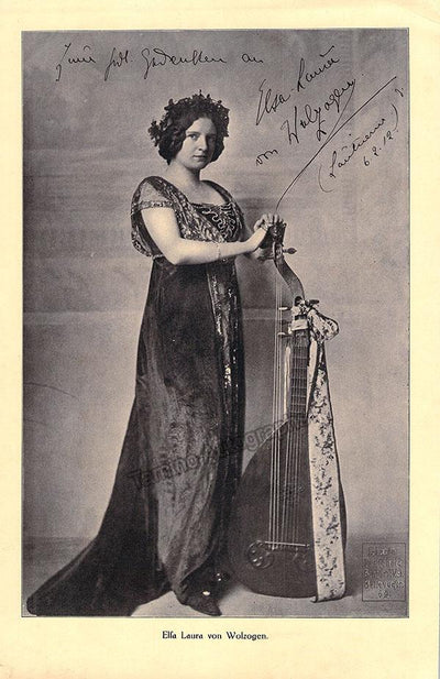 Wolzogen, Elsa-Laura von - Large Photograph Signed 1912