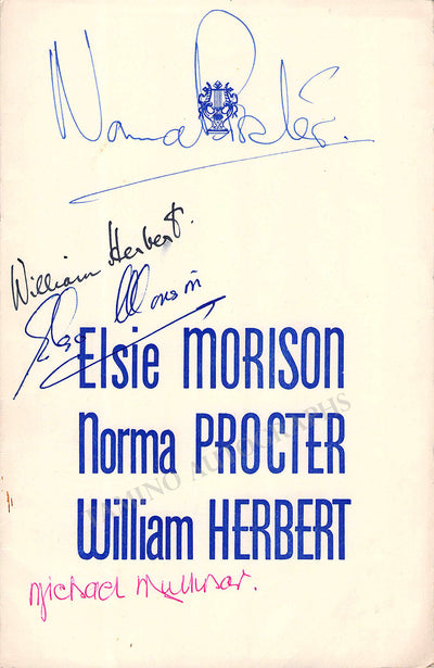 Procter, Norma - Morison, Elsie - Herbert, William - Signed Program 1955
