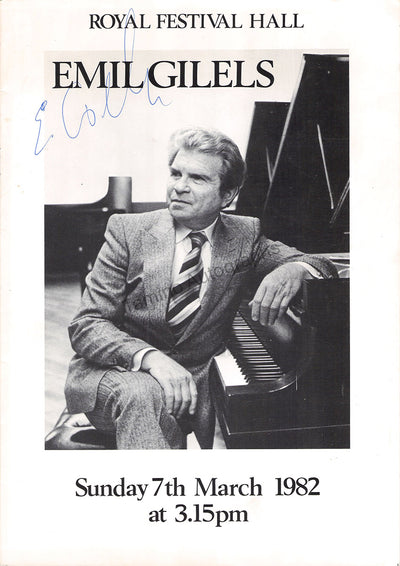 Gilels, Emil - Signed Program London 1982