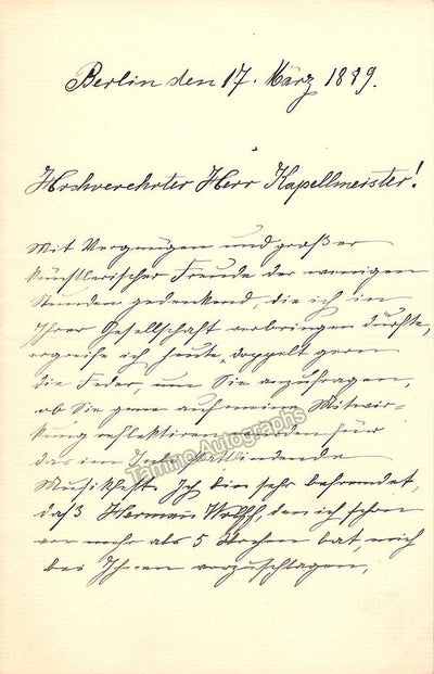 Herzog, Emilie - Autograph Letter Signed 1889