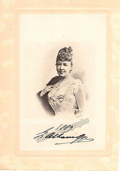 Albani, Emma - Signed Photograph 1889