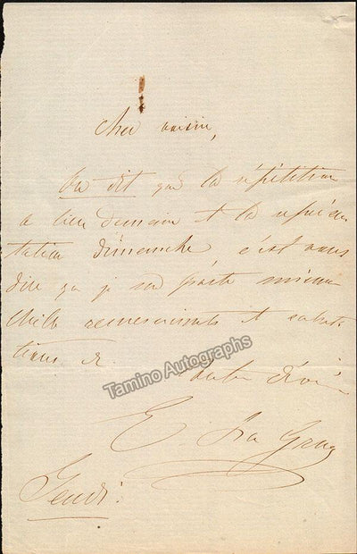 La Grua, Emma - Autograph Note Signed