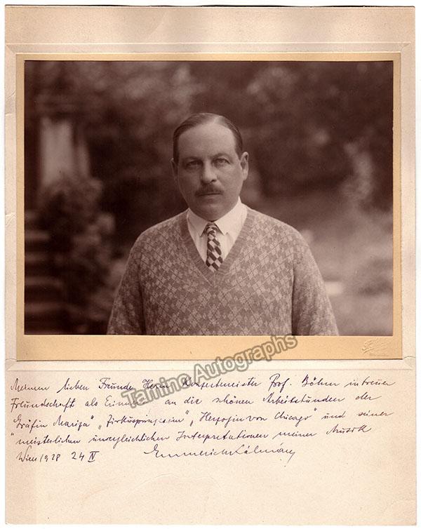 Kalman, Emmerich - Large Photograph Signed 1928