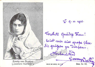 Destinn, Emmy - Signed Photograph in Cavalleria Rusticana 1900