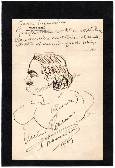 Caruso, Enrico - Signed Caricature San Francisco 1905