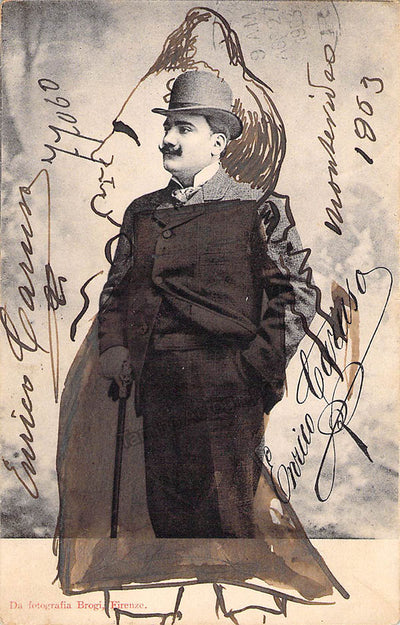 Caruso, Enrico - Signed Photograph with Caricature 1903