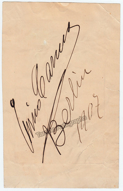 Caruso, Enrico - Signed Album Page 1907 + 2 Photographs