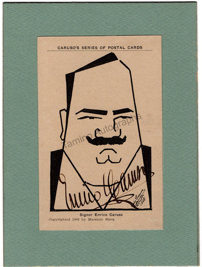 Caruso, Enrico - Signed Postcard with Caricature