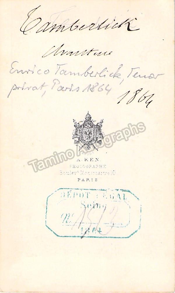 Enrico Tamberlik Vintage CDV Authentic Guaranteed Tamino