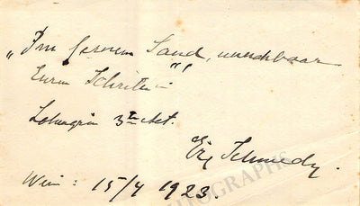 Schmedes, Erik - Text Quote Signed from Lohengrin 1923