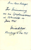 Kloss, Erich - Signed Photograph 1951