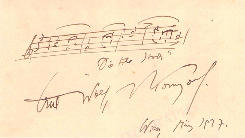Korngold, Erich - Autograph Music Quote Signed "Die Tote Stadt" 1927