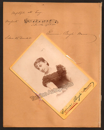 Borghi Mamo, Erminia - Signed Cabinet Photograph and Autograph Music Quote Signed