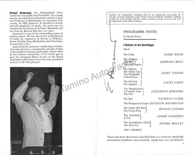 Ansermet, Ernst - Signed Program London 1964