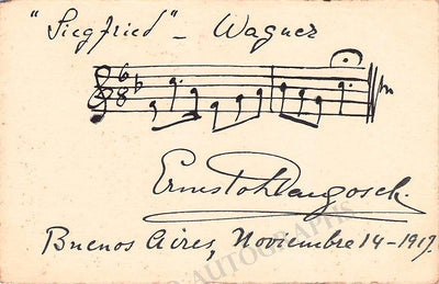 Drangosch, Ernesto - Autograph Music Quote 1917