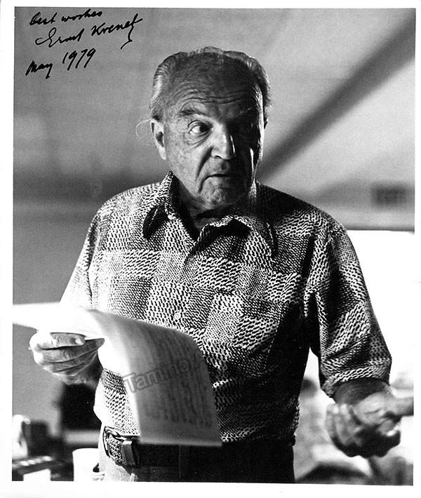 Krenek, Ernst - Signed Photo in 1979