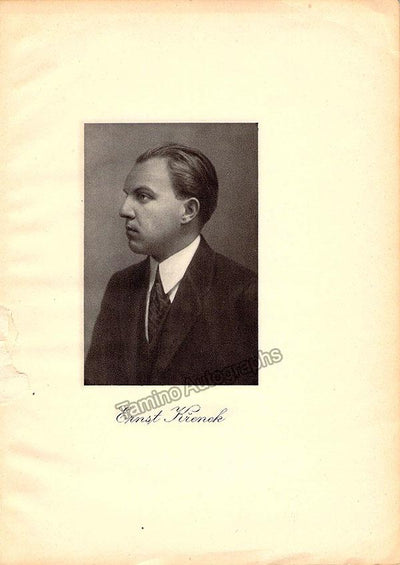 Krenek, Ernst - Signed Program Vienna 1968