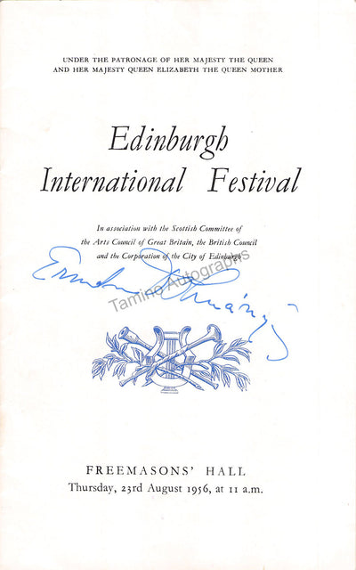 Dohnanyi, Ernst von - Signed Program Edinburgh 1956