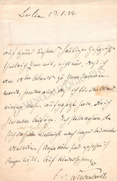 Wildenbruch, Ernst von - Autograph Letter Signed