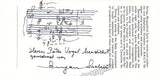 Suchon, Eugen - Signed Brochure & Music Quote