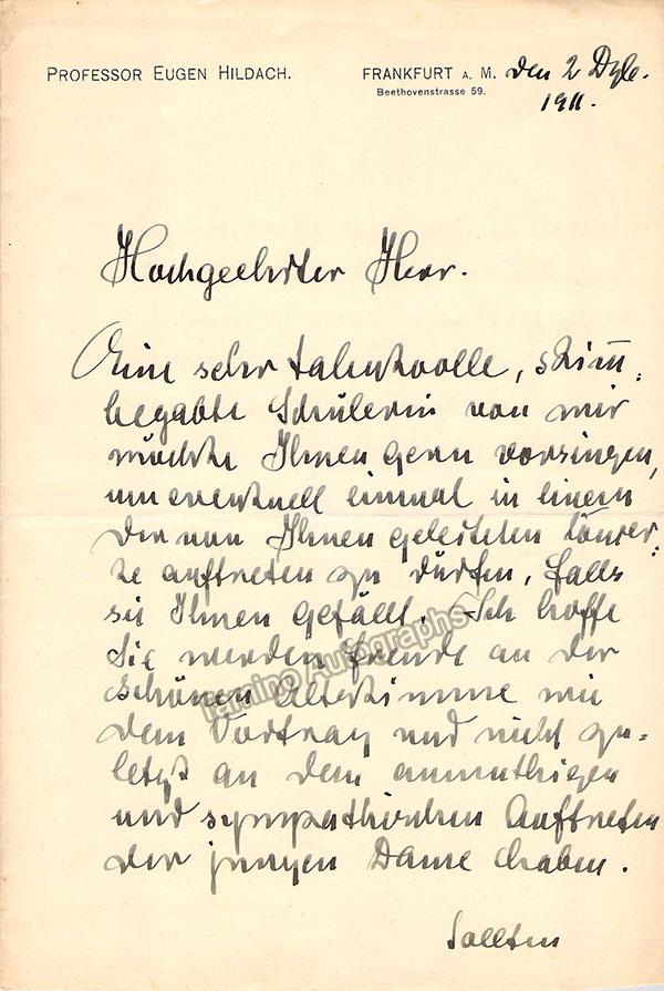 Hildach, Eugen - Lot of Three Autograph Letter Signed - Tamino