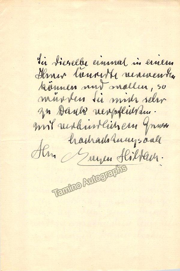 Hildach, Eugen - Lot of Three Autograph Letter Signed - Tamino