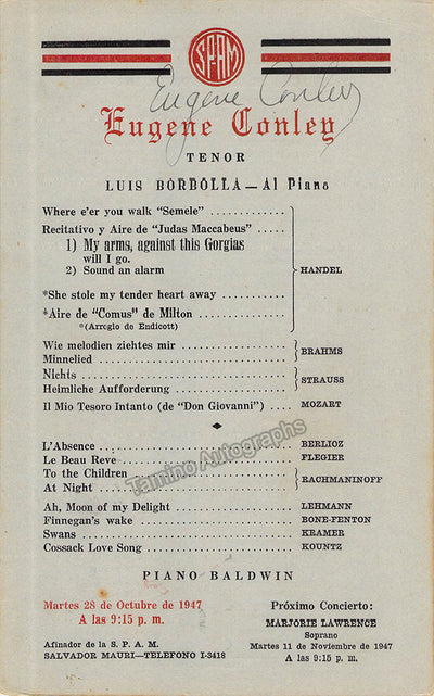 Conley, Eugene - Signed Program Havana 1947