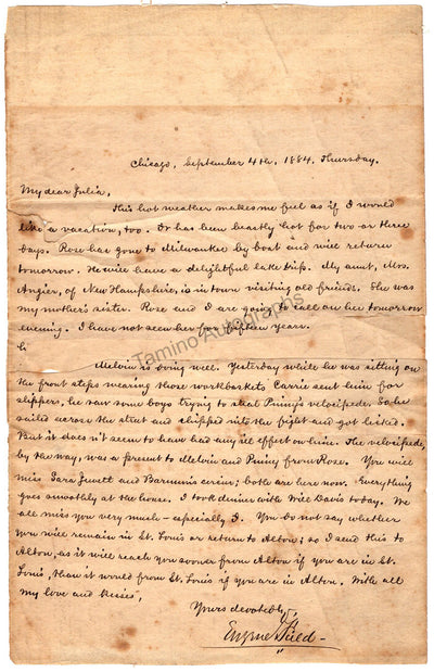 Field, Eugene - Autograph Letter Signed 1884