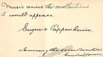 Pappenheim, Eugenie - Signed Card