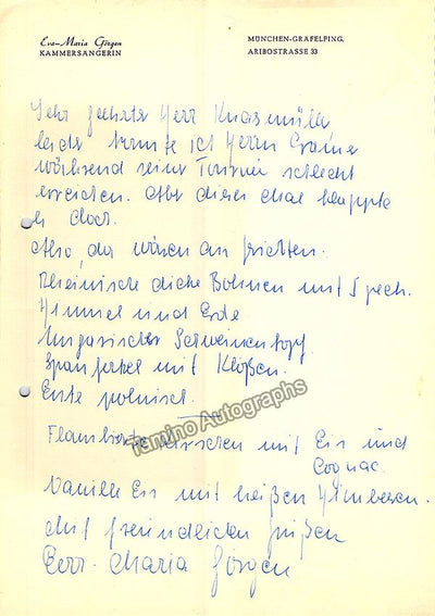 Gorgen, Eva Maria - Autograph Letter Signed
