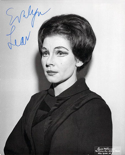 Lear, Evelyn - Signed Photo in Morning Becomes Electra, World Premiere 1967