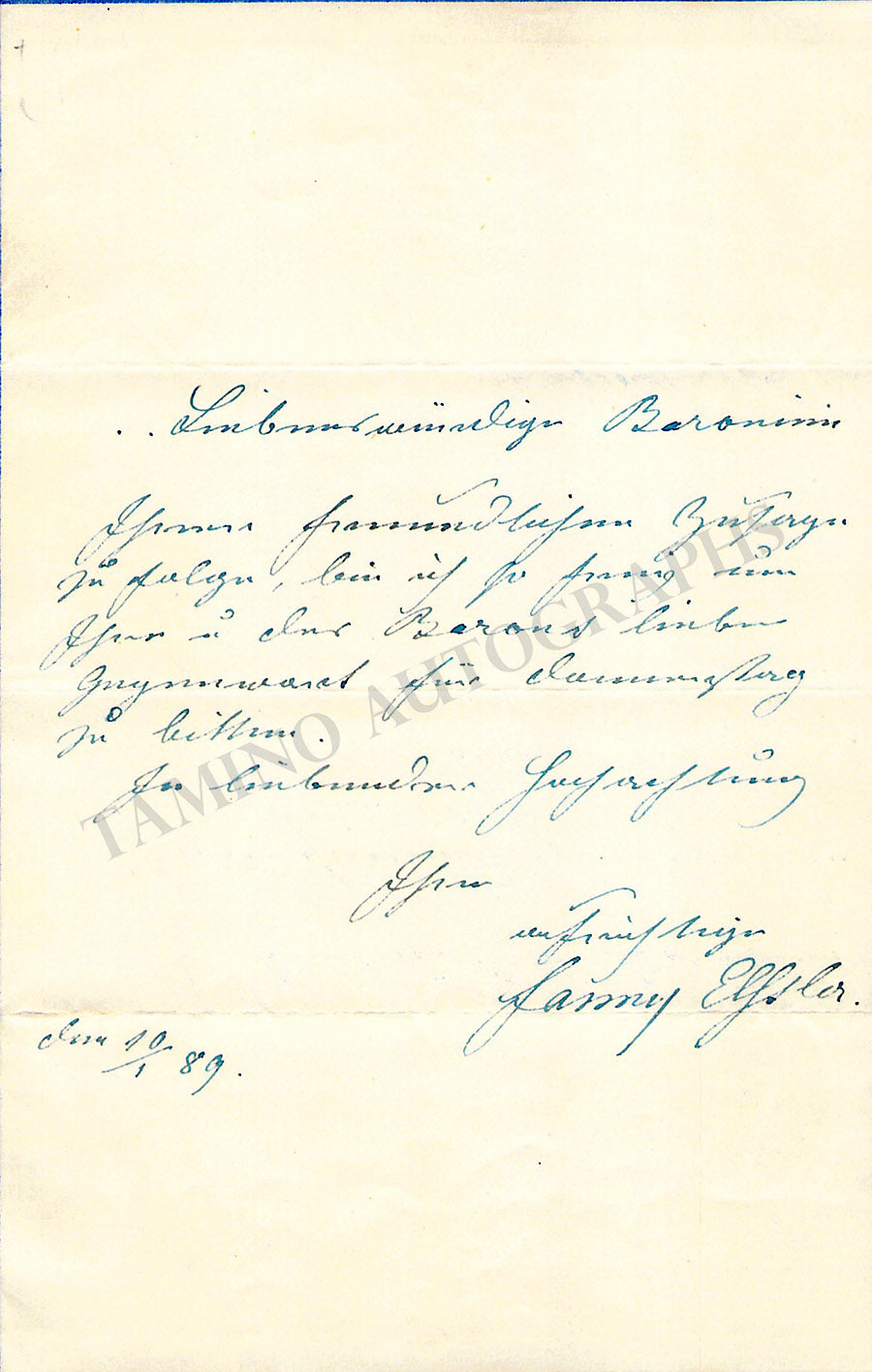 Elssler, Fanny - Autograph Note Signed & Print