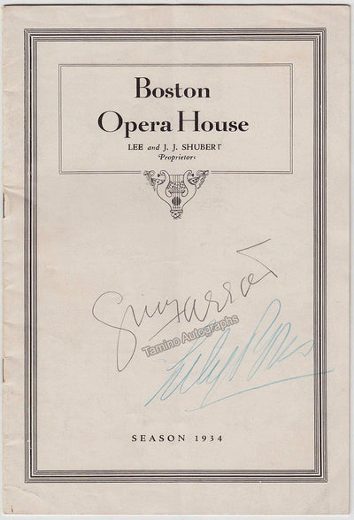 Pons, Lily - Farrar, Geraldine - Double Signed Program 1934