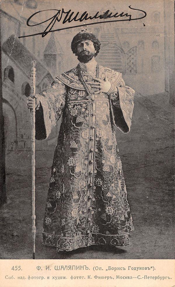 Chaliapin, Fedor - Signed Photo Postcard in Boris Godunov