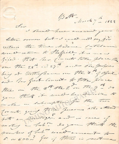 Janiewicz, Feliks - Autograph Letter Signed 1822