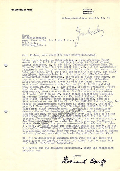 Frantz, Ferdinand - Lot of 3 Typed Letters Signed