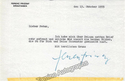 Fricsay, Ferenc - Typed Letter Signed 1955
